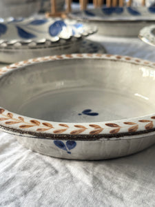 Rustik Köşeli Tabak (Kahve&Mavi)