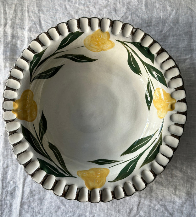 Rustik Fırfırlı Kase (Sarı&Yeşil)