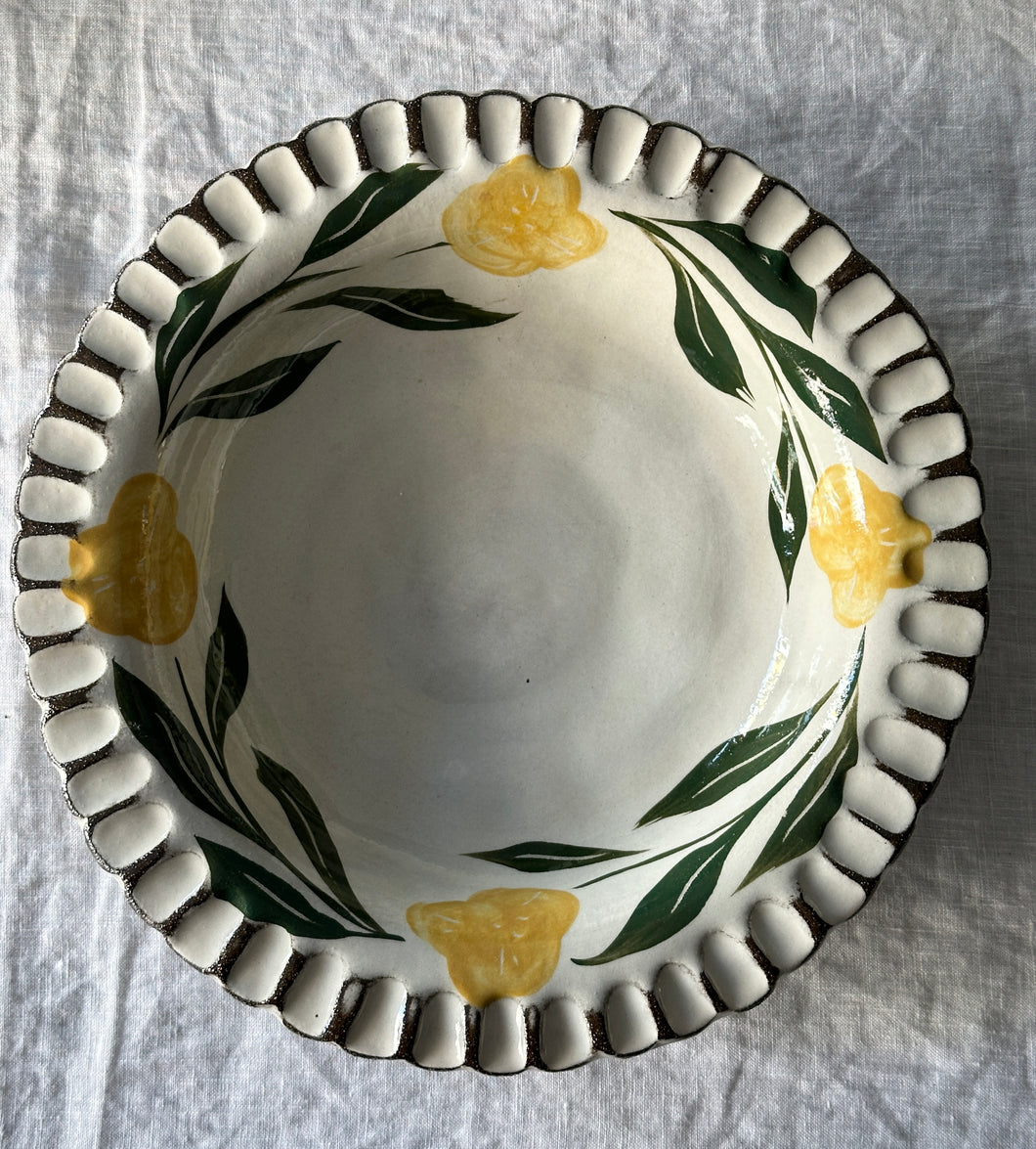 Rustik Fırfırlı Kase (Sarı&Yeşil)